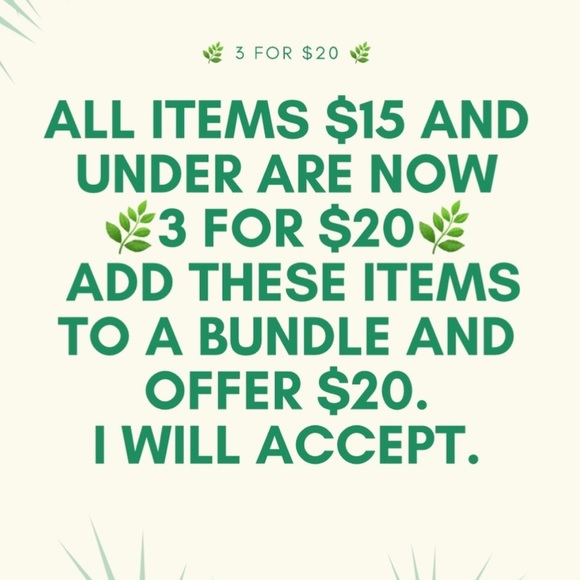 All items/listings $15 and under are 🌿3 for $20🌿. Bundle shirts and shorts!!! - Picture 1 of 1